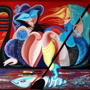 Painting by Maria Kononov from 2019 called "Гондольер в Венеции"