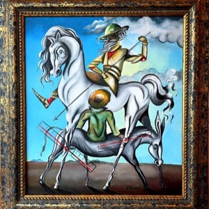 Painting by Maria Kononov from 2021 called "Don Quixote"