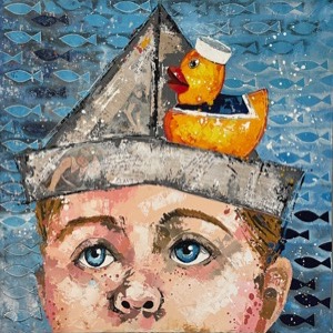 Painting by Maria Kononov from 2021 called "Little Sailor"