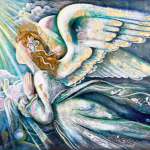 Painting by Maria Kononov from 2023 called "Angel"