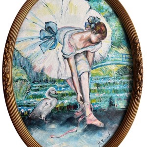 Painting by Maria Kononov from 2021 called "Duckling"