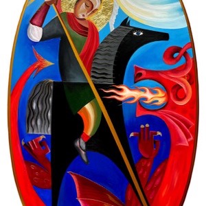 Painting by Maria Kononov from 2022 called "Saint George"
